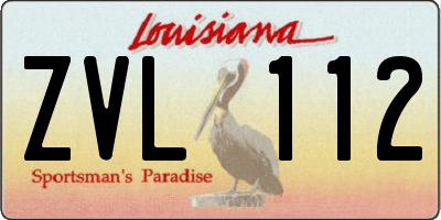 LA license plate ZVL112