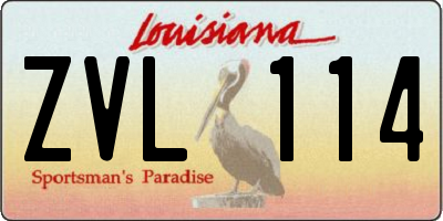 LA license plate ZVL114