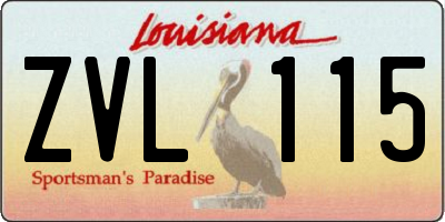 LA license plate ZVL115