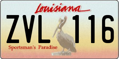 LA license plate ZVL116