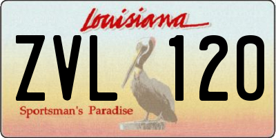 LA license plate ZVL120