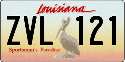 LA license plate ZVL121