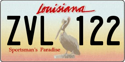 LA license plate ZVL122