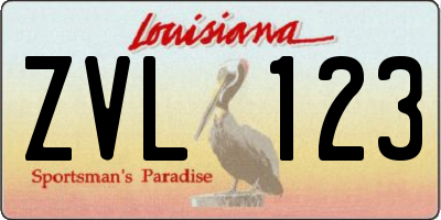 LA license plate ZVL123