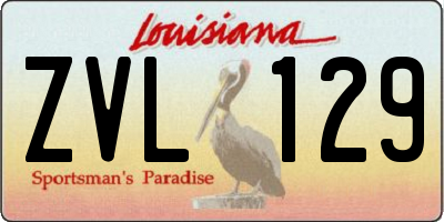 LA license plate ZVL129