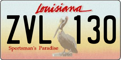 LA license plate ZVL130