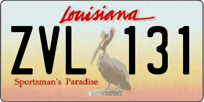 LA license plate ZVL131