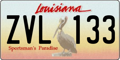 LA license plate ZVL133