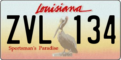 LA license plate ZVL134