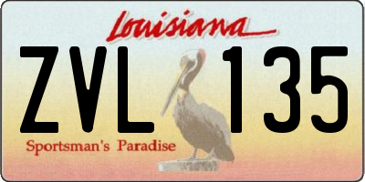 LA license plate ZVL135