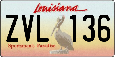 LA license plate ZVL136