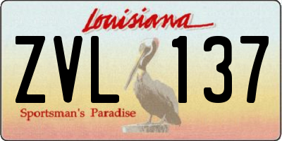 LA license plate ZVL137