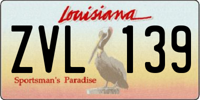 LA license plate ZVL139