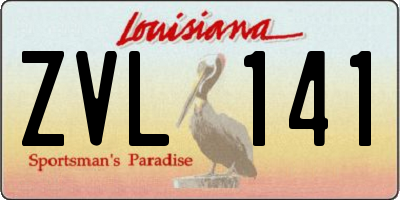 LA license plate ZVL141