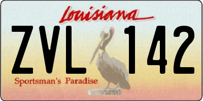 LA license plate ZVL142