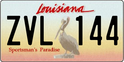 LA license plate ZVL144