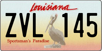 LA license plate ZVL145