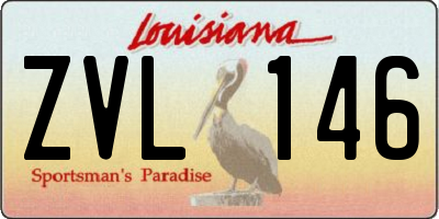 LA license plate ZVL146