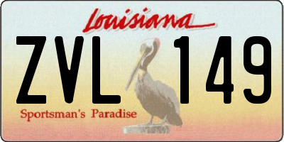 LA license plate ZVL149