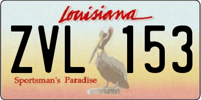 LA license plate ZVL153