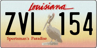 LA license plate ZVL154