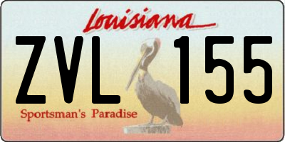 LA license plate ZVL155