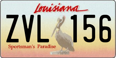 LA license plate ZVL156