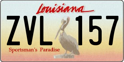 LA license plate ZVL157