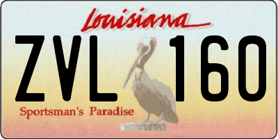 LA license plate ZVL160