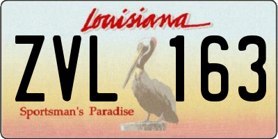 LA license plate ZVL163