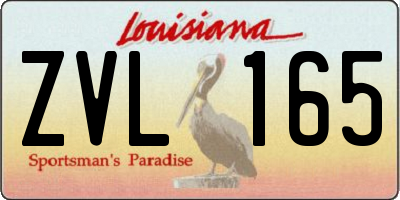 LA license plate ZVL165