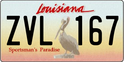 LA license plate ZVL167