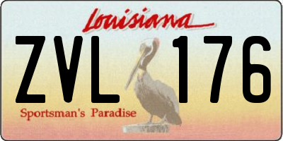 LA license plate ZVL176