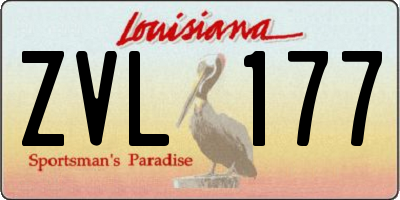 LA license plate ZVL177