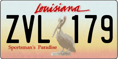 LA license plate ZVL179