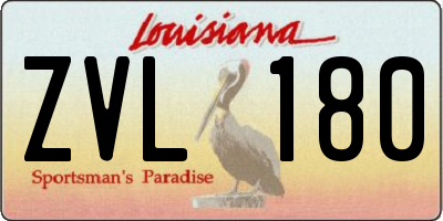 LA license plate ZVL180