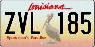 LA license plate ZVL185