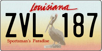 LA license plate ZVL187