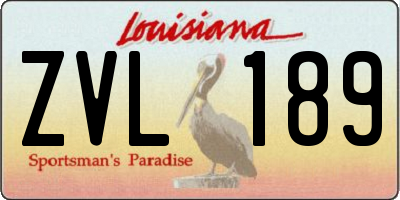 LA license plate ZVL189