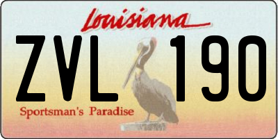 LA license plate ZVL190