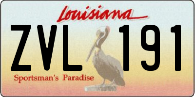 LA license plate ZVL191