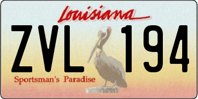 LA license plate ZVL194