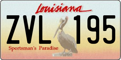 LA license plate ZVL195