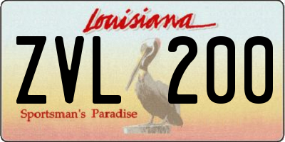 LA license plate ZVL200