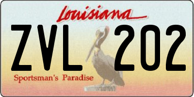 LA license plate ZVL202