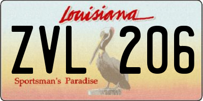 LA license plate ZVL206