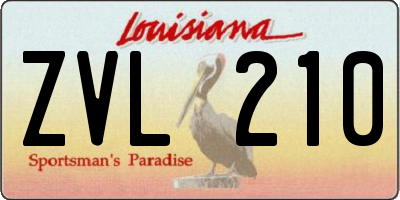 LA license plate ZVL210