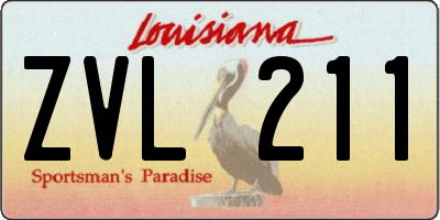 LA license plate ZVL211