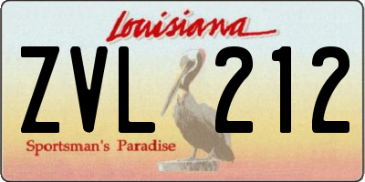 LA license plate ZVL212