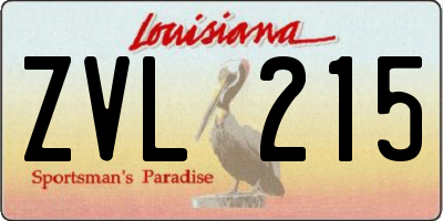 LA license plate ZVL215